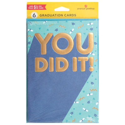 American Greetings You Did It Graduation Cards 6 Count - Each - Image 3