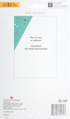 American Greetings You Did It Graduation Cards 6 Count - Each - Image 4