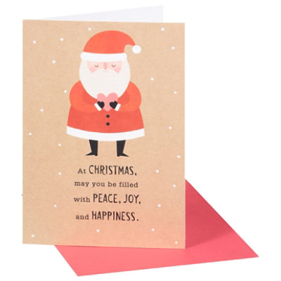 American Greetings Santa Peace Joy Happiness Christmas Card - Each - Image 3