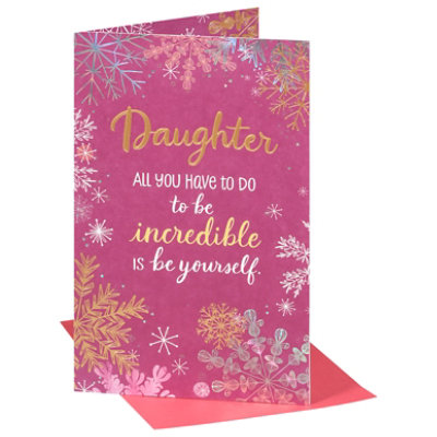 American Greetings Be Yourself Snowflakes Christmas Card for Daughter - Each - Image 3