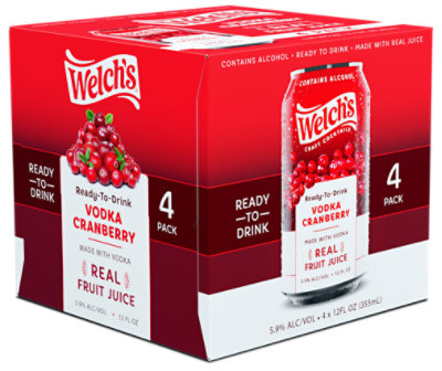 Welchs Vodka Cranberry in Cans - 4-12 Fl. Oz. - Image 1