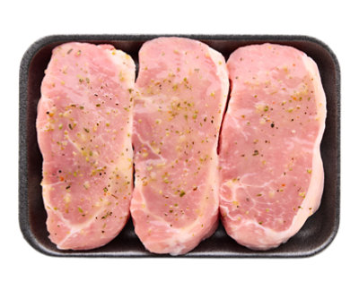 Pork Chop Boneless Herb & Butter Marinade Up To 10% Solution - LB - Image 1