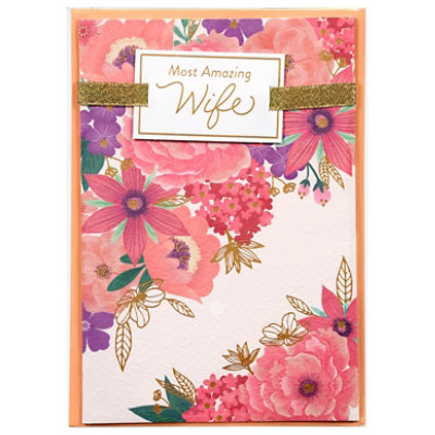 American Greetings Floral Most Amazing Wife Mother's Day Greeting Card - Each - Image 2