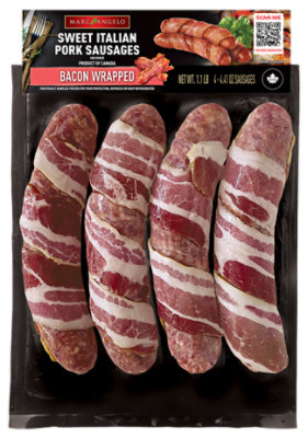 Marcangelo Bacon Wrapped Sweet Italian Sausages - 17.6 Oz - Image 1