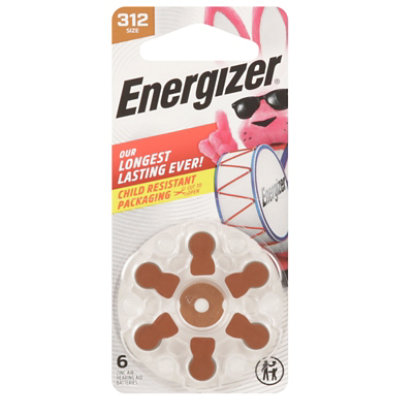 Energizer Hearing Aid Zinc Air 312 Batteries - 6 Count - Image 2