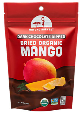 Mavuno Harvest Organic Dark Chocolate Dipped Mango - 3 Oz - Image 1