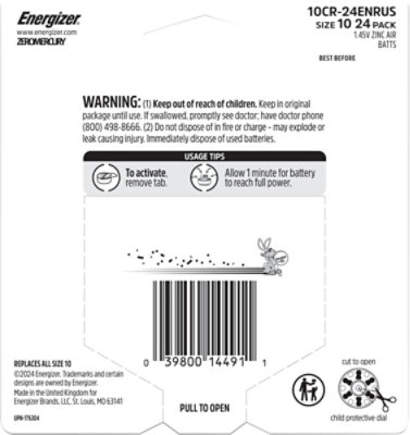 Energizer Hearing Aid Zinc Air 10 Batteries - 24 Count - Image 4