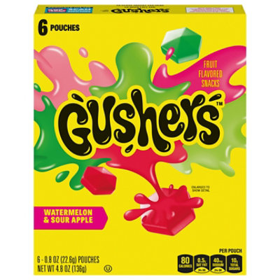 Gushers Sour Fruit Flavored Snacks 6 Count - 4.8 Oz - Image 1