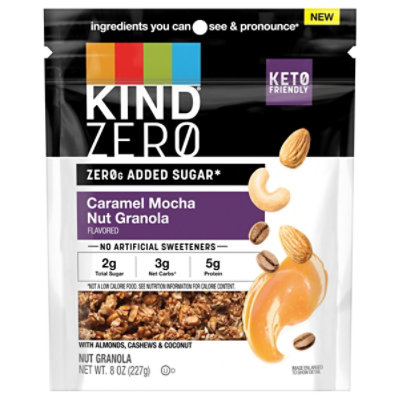 KIND ZEROg Added Sugar Caramel Mocha Flavored Nut Granola - 8 Oz - Image 1