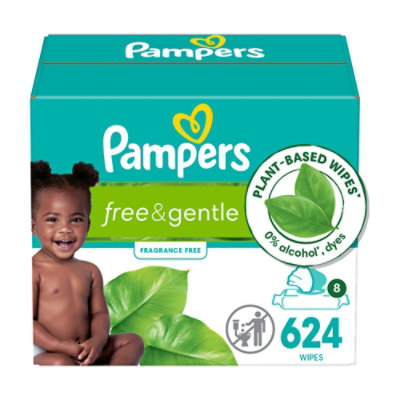 Pampers Free And Gentle 8x Ff Baby Wipes - 624Count - Image 1