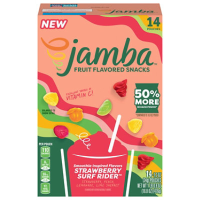 General Mills Jamba Smoothie Inspired Strawberry Surf Rider Fruit Flavored Snacks 14 Count - 14 CT - Image 3