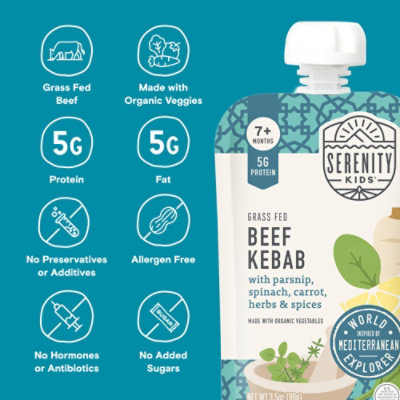 Serenity Kids  Beef Kebab W/veg - 3.5 Oz - Image 5
