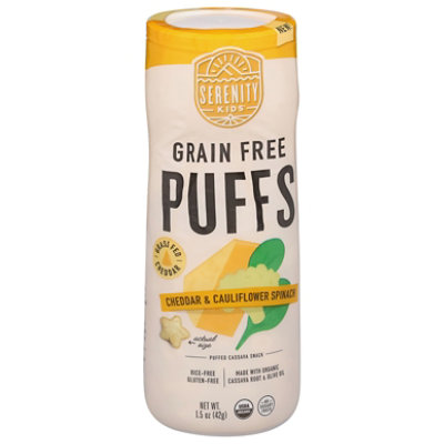 Serenity Kids Puffs, Cheddar And Cauliflower Spinach - 1.5 Oz - Image 1