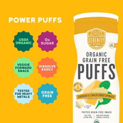 Serenity Kids Puffs, Cheddar And Cauliflower Spinach - 1.5 Oz - Image 2