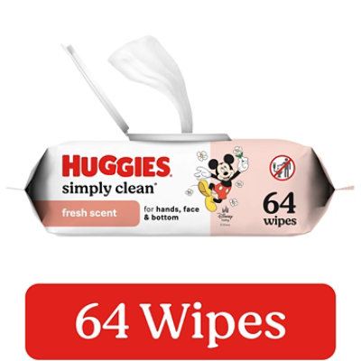 Huggies Simply Clean Fresh Scent Baby Wipes Flip Top Pack - 64 Count - Image 1