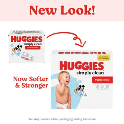 Huggies Simply Clean Unscented Baby Wipes Flip Top Packs - 6-64 Count - Image 2