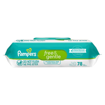 Pampers Free & Gentle 1x Ff Baby Wipes - 78 Count - Image 1