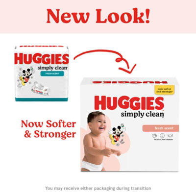 Huggies Simply Clean Fresh Scent Baby Wipes Flip-Top Packs 192 Wipes Total - 3 Count - Image 2