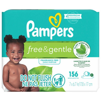 Pampers Free & Gentle 2x Ff Baby Wipes - 156 Count - Image 2