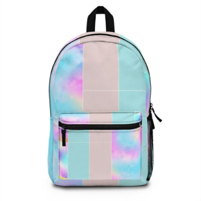 inQue.Style - Customizable Water-Resistant BackPack, Large - Pastel Colorblock Watercolor - Image 1
