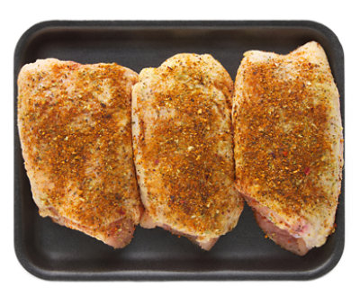 Chicken Bone In Thighs Mr Pig Seasoning - 0.5 Lb - Image 1