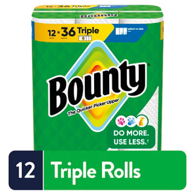 Bounty 12 Triple Roll Select-a-Size White - 135 Count - Image 1