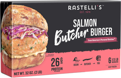 Salmon Burger All Natural Frozen 5.3oz - 5.3 OZ - Image 1