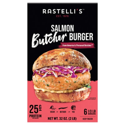 Salmon Burger All Natural Frozen 5.3oz - 5.3 OZ - Image 1