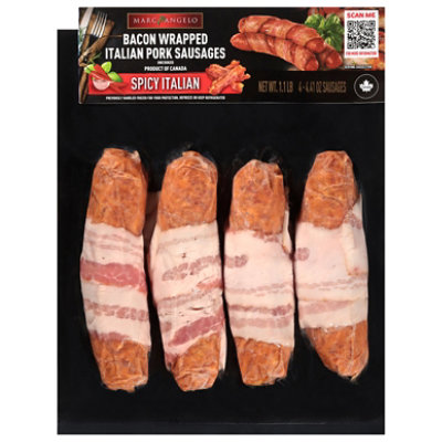 Marcangelo Bacon Wrapped Italian Pork Sausage Spicy Italian - 17.6 OZ - Image 2