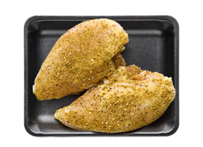 Chicken Breast Bone In Cali Bay Split Seasoning - LB - Image 1