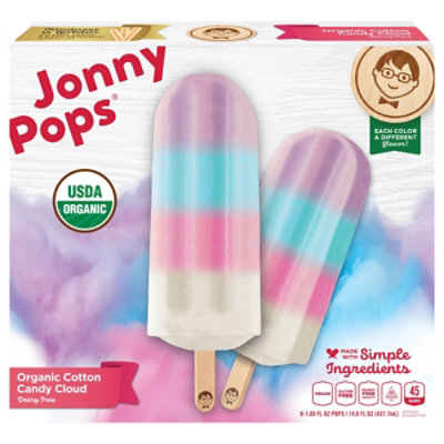 Jonny Pops Organic Cotton Candy Cloud Pop 8pk Pops - 14.8 FZ - Image 3