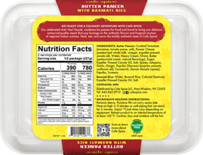 Cafe Spice Paneer Butter W Bsmti Rice - 16 OZ - Image 5