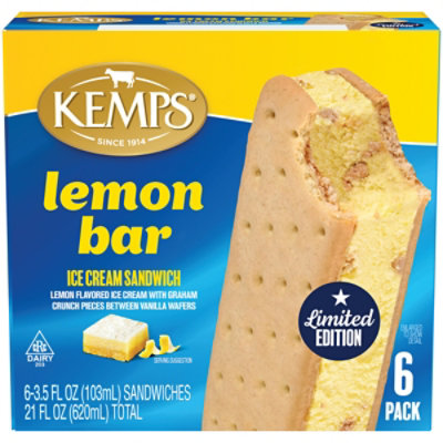 Kemps Lemon Bar Ice Cream Sandwiches 6 Pk - 21 FZ - Image 3