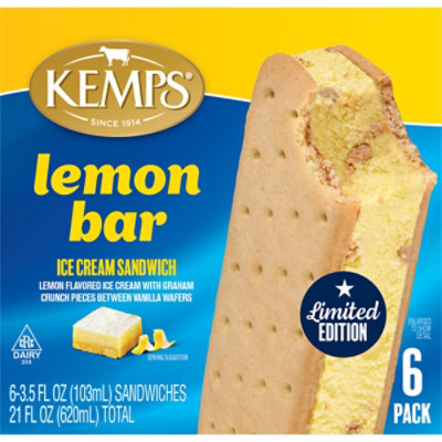 Kemps Lemon Bar Ice Cream Sandwiches 6 Pk - 21 FZ - Image 2