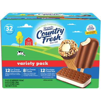 Deans Country Fresh Ice Cream Sandwiches Cones Bars Variety 32 Ct - 32 CT - Image 2