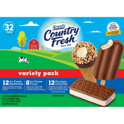 Deans Country Fresh Ice Cream Sandwiches Cones Bars Variety 32 Ct - 32 CT - Image 1