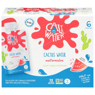 Caliwater Watermelon Cactus Water Pouches - 6-4.2 Fl. Oz. - Image 3