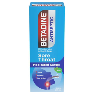 Betadine Antiseptic Sore Throat Medicated Gargle Povidone-iodine 0.5% - 8 FZ - Image 3