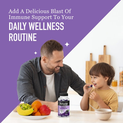Airborne Elderberry + Zinc & Vitamic C Gummies for Adults Immune Support - 50 Count - Image 5