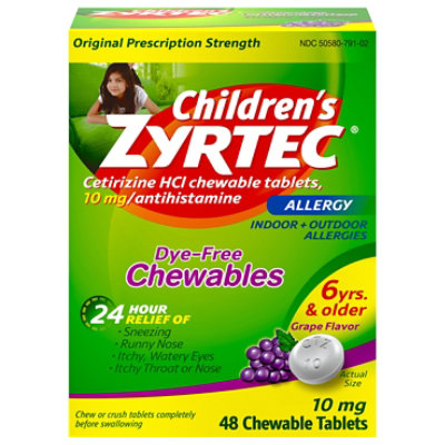 Zyrtec Childern Allergy D F Chews Grape 48ct Ages 6 - 48 CT - Image 3