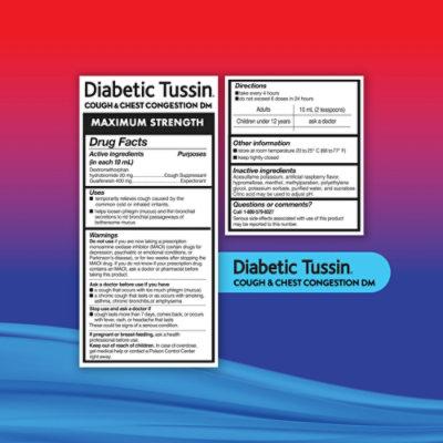 Diabetic Tussin Cough & Chest Congestion Dm Max 8 Oz - 8 FZ - Image 3