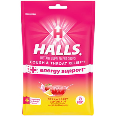 Halls Strawberry Lemonade Cough Drops 25 Ct - 25 CT - Image 2