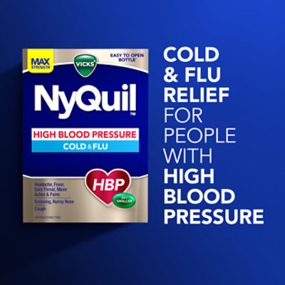 Icks Dayquil & Nyquil High Blood Pressure Cold & Flu Liquicap Medicine Combo Pack, Decongestant Free - 48 CT - Image 3