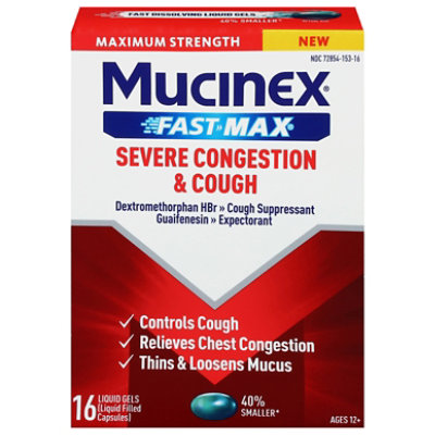 Mucinex Fast-Max Severe Congestion & Cough Liquid Gels - 16 Count - Image 2