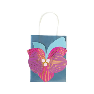 Ma Fete Tropical Orchid Gift Bags (4) For Party Favors and Gifts. Perfect As A Goodie Bag for Tropical Party, Flower Party, Garden Party, and Princess Party. - Image 3