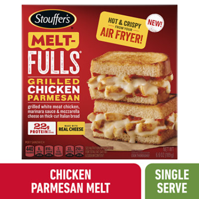 Stouffers Frozen Meal Grilled Chicken Parmesan Melt-full Sandwich 6.60oz Package - 6.6 OZ - Image 1