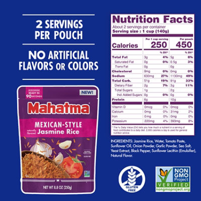 Mahatma Mexican Style Jasmine Rice - Pouch 8.8 Ounces - 8.8 OZ - Image 4