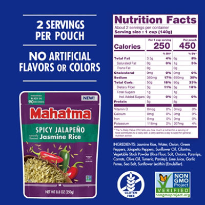 Mahatma Spicy Jalapeno Jasmine Rice - Pouch 8.8 Oz - 8.8 OZ - Image 4