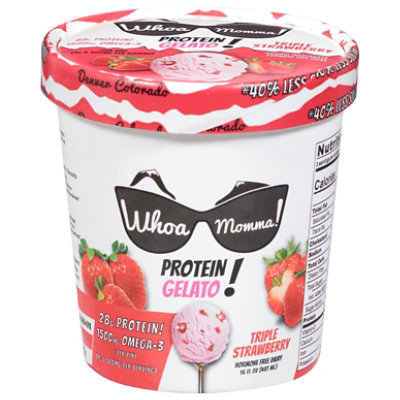 Whoa Momma Gelato Strawberry Triple - 16 OZ - Image 1