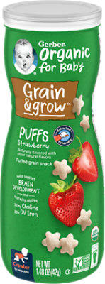Gerber Organic Bby G&g Strbry Puffs - 1.48 OZ - Image 1